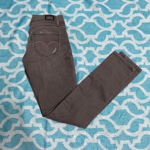 Levi's - Gray Distressed Skinny Jeans